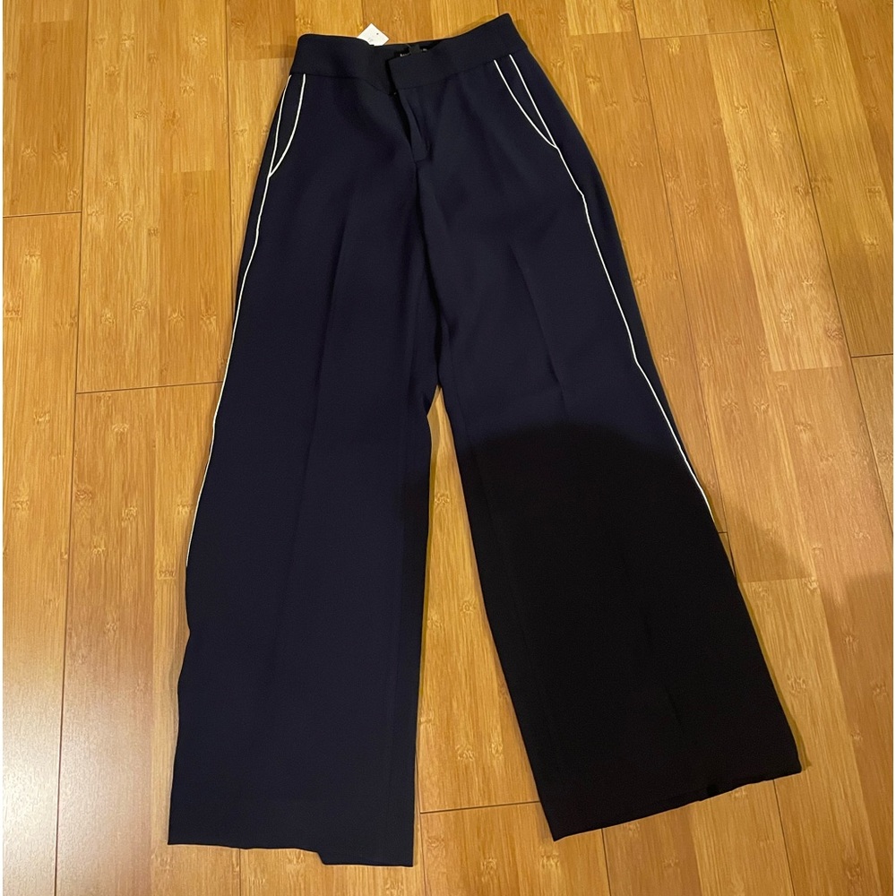 Banana Republic Wide Leg High Rise thin tuxedo Stripe Pant